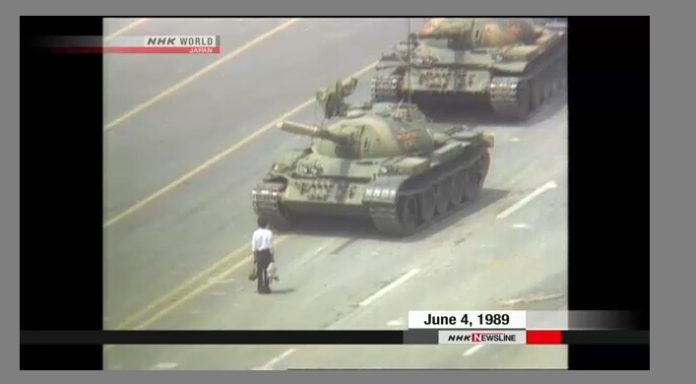 Hong Kong Think Tank Cancels Tiananmen Square Survey Report; Photo from NHK TV screan capture Hong Kong Think Tank Cancels Tiananmen Square Survey Report; Photo from NHK TV screan capture